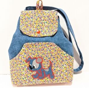 2/$20 denim floral shoulder bag